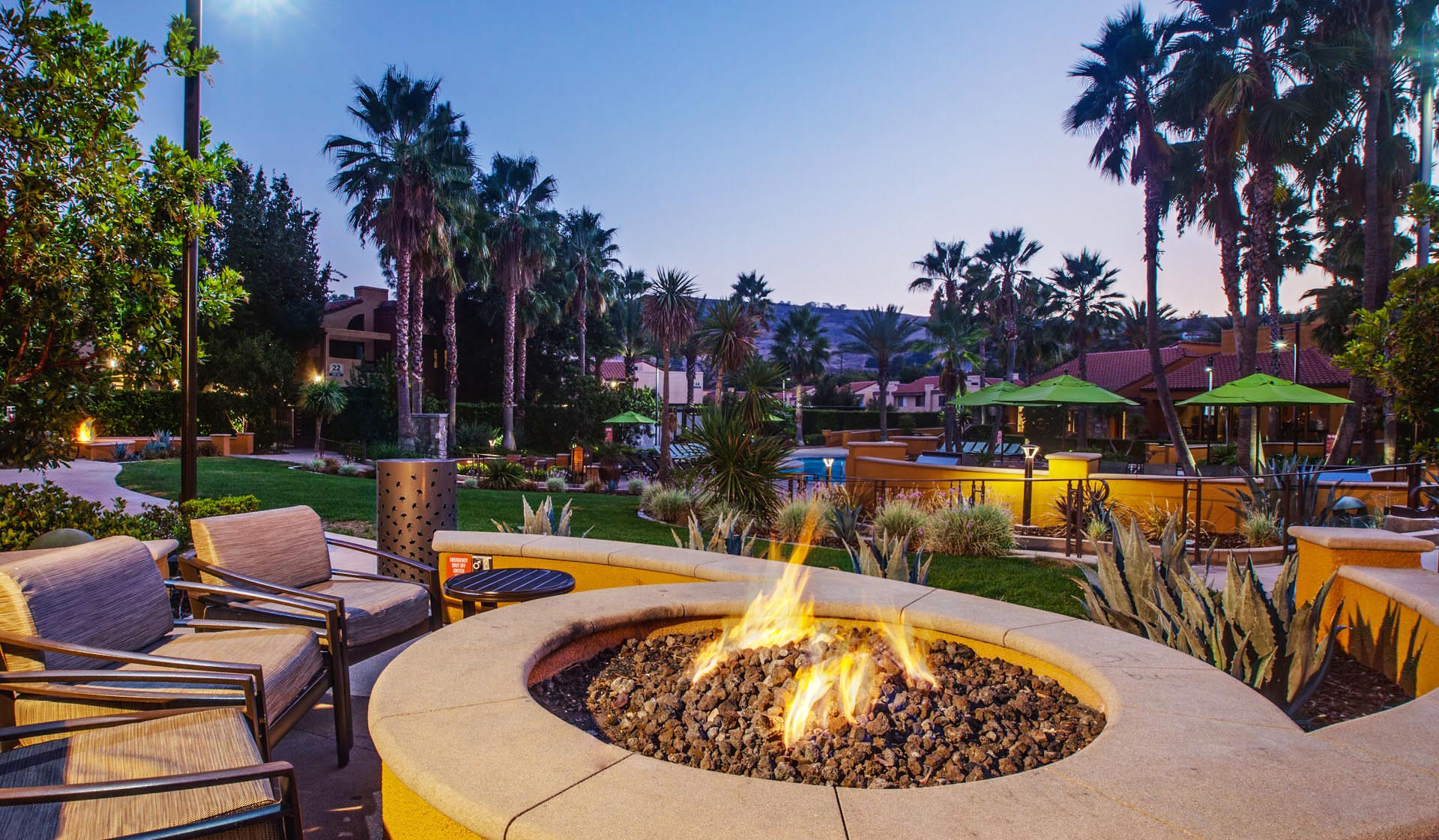 Malibu Canyon Apartments - Calabasas, CA - Outdoor Fireplace and Patio